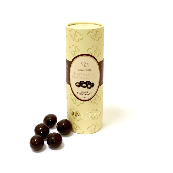 Chocolate Macadamias - gift cylinder